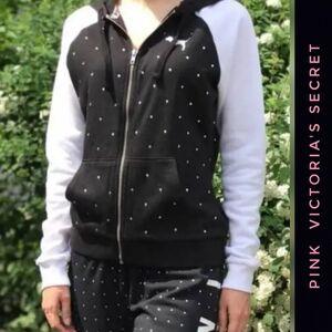PINK | Black & White Rhinestone Sweatshirt